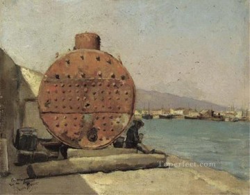 Abstract and Decorative Painting - Port de Malaga 1900 Cubist